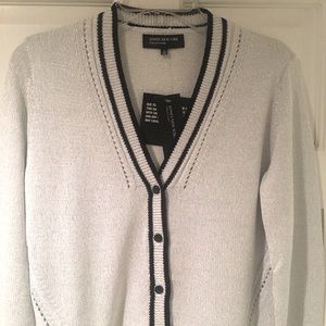 Jones New York silver shimmer sweater.  NWT Sz M